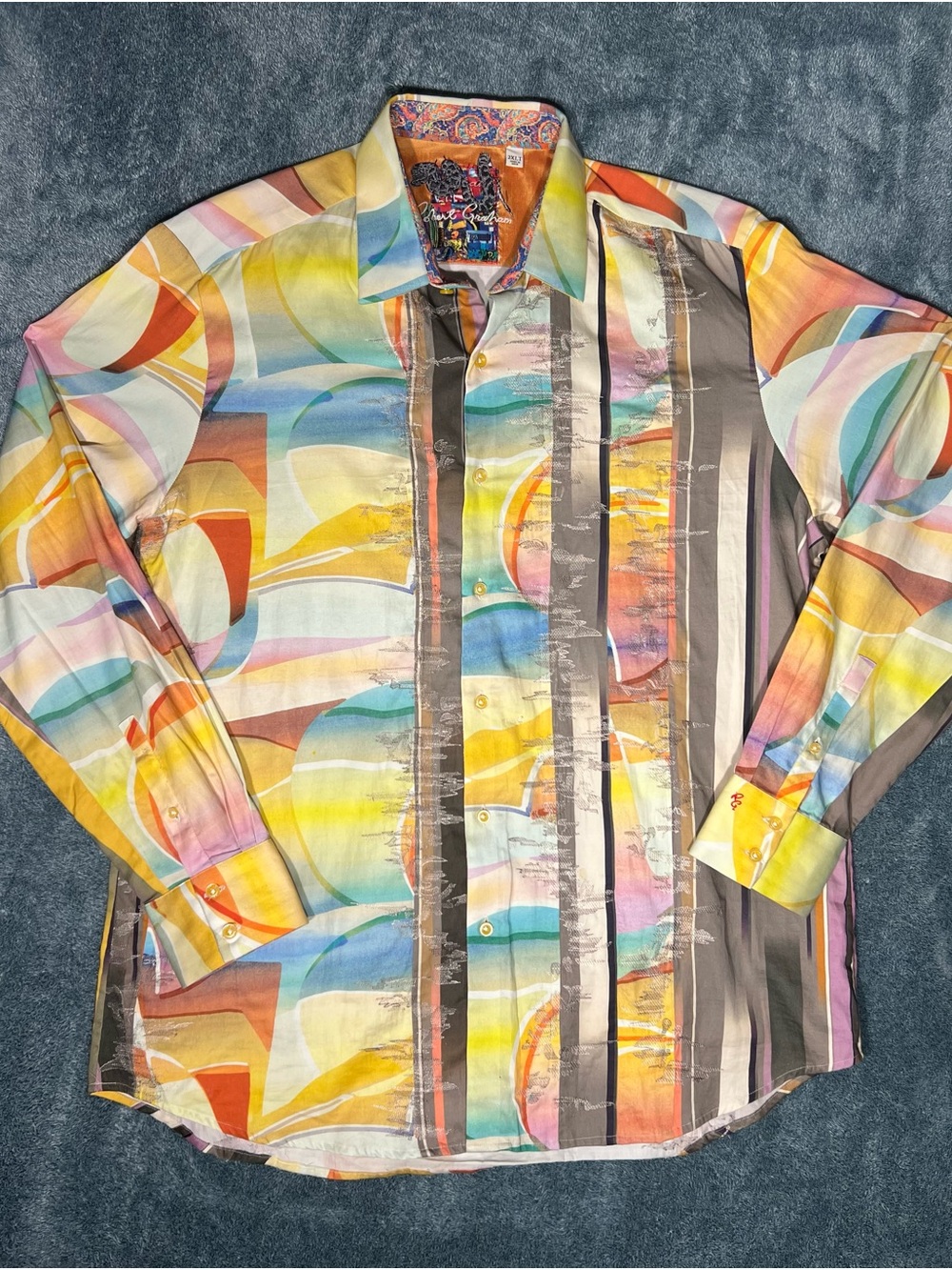 Robert Graham Men’s 2XLT Abstract Embroidered Button Down Shirt